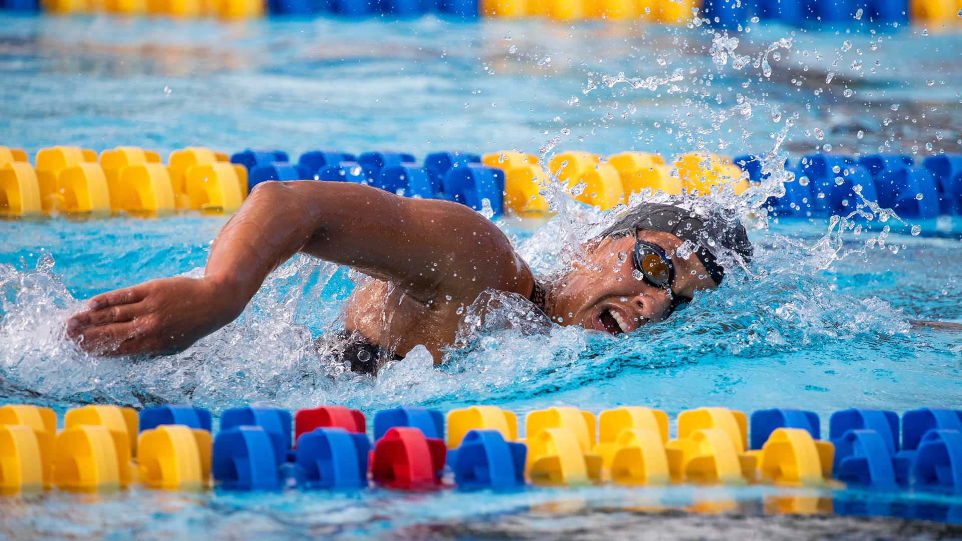 The 2021 NJCAA Swimming and Diving National Championships took place April 28 through May 1, at the Ann Wilder Aquatic Complex on the Indian River State College Massey Campus in Fort Pierce. Victoria Ortiz swims the 1000-yard freestyle Wednesday, April 28.